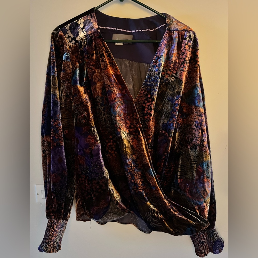 Anthropologie Velvet Surplice Top